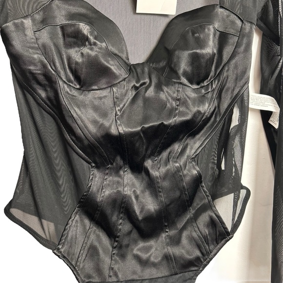 Zara Viscose & Mesh Bodysuit NEW! SZM - Picture 2 of 6